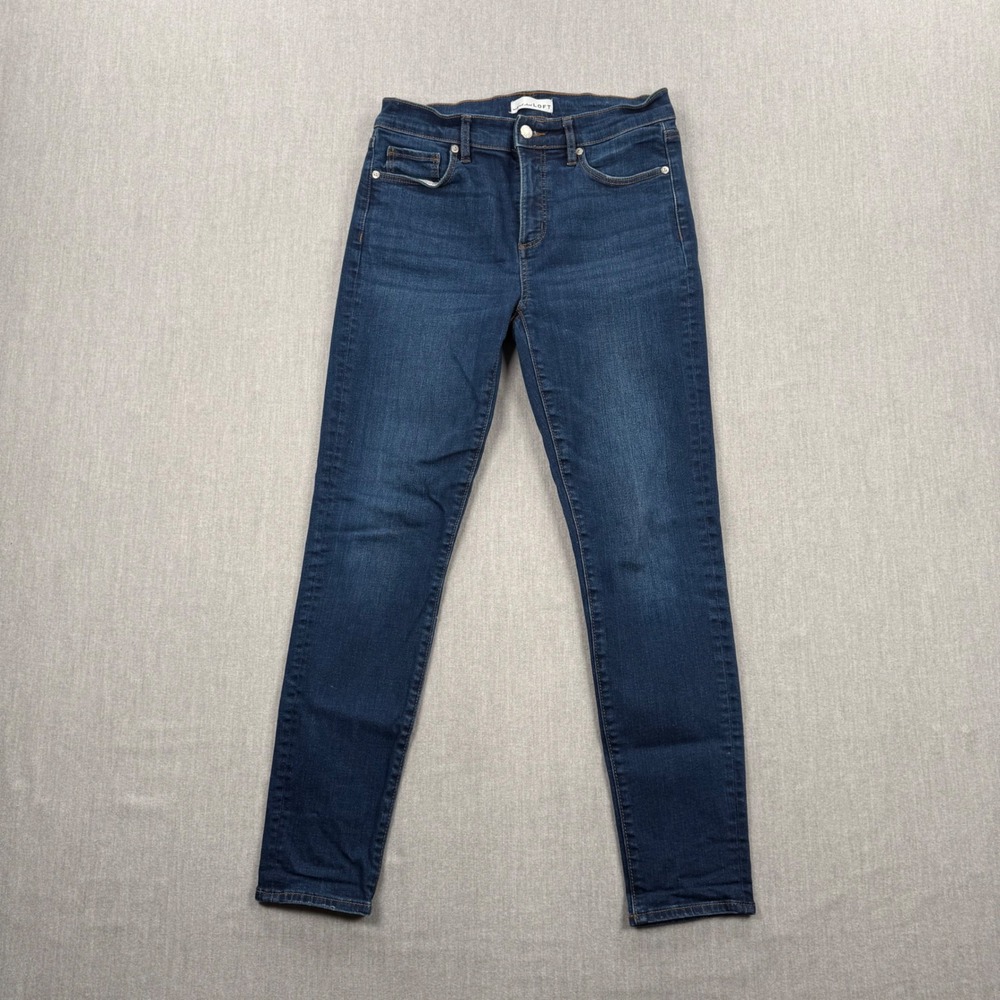 LOFT The Skinny Jeans Womens 4/27 Dark Wash High Rise Denim‎ Slim Leg